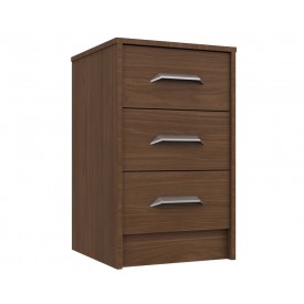 Marston Walnut 3 Drawer Bedside