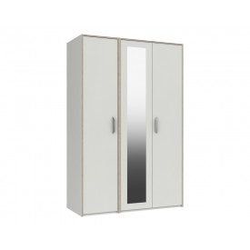 Marston White 3 Door Wardrobe With Mirror