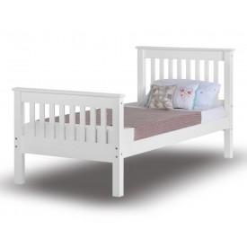 Monty White High Foot Single Bed Frame