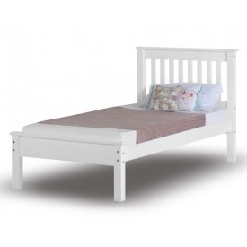 Monty White Low Foot Single Bed Frame