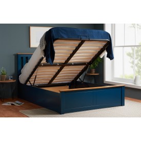 Flame Blue Ottoman Bed Frame