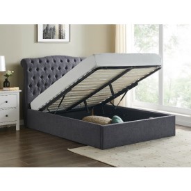 Rosemary Dark Grey Ottoman  Bed Frame