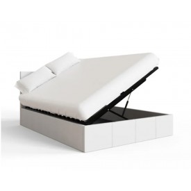 Side Lift Ottoman Bed Frame White