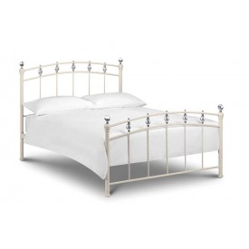 Sophia Stone White Double Bed Frame