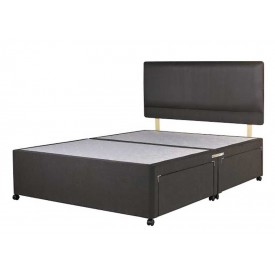 Superior Double Divan Bed Base Charcoal Fabric