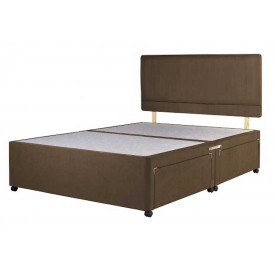 Superior Double Divan Bed Base Chocolate Fabric