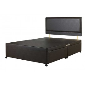 Superior Three Quarter Divan Bed Base Brown Faux Leather
