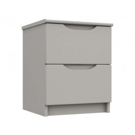 Cashmere Grey High Gloss 2 Drawer Bedside Chest