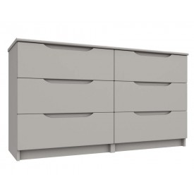 Cashmere Grey High Gloss 3 Drawer Double Chest