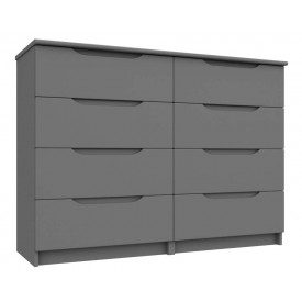 Dust Grey High Gloss 4 Drawer Double Chest