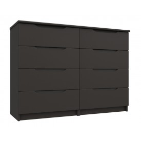 Graphite Grey High Gloss 4 Drawer Double Chest