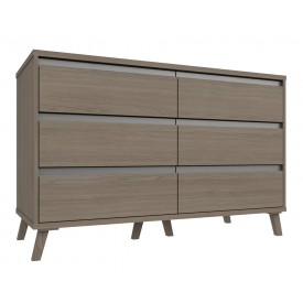Thames 3 Drawer Double Chest Grey Oak