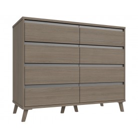 Thames 4 Drawer Double Chest Grey Oak
