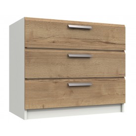 Waterford Oak And White 3 Drawer Chest