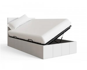 Side Lift Ottoman Bed Frame White
