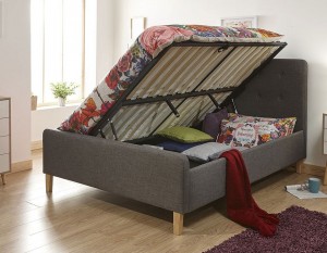 Ashville Ottoman Storage Bed Frame In Grey