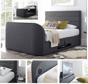 Avocet Hopsack Grey TV Bed Frame 