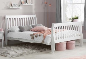 Belham White Wooden Bed Frame