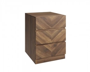 Catalan Walnut 3 Drawer Bedside