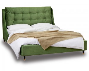 Cushion Back Green Bed Frame