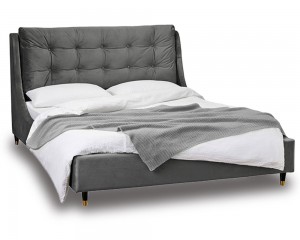 Cushion Back Grey Bed Frame