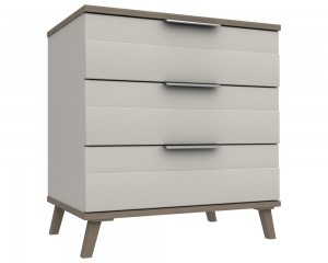 Derby 3 Drawer Chest Grey White Grey Oak