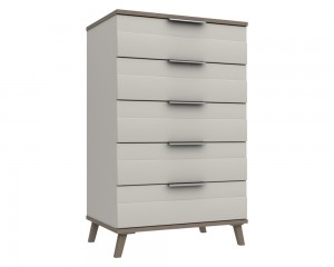 Derby 5 Drawer Chest Grey White Grey Oak