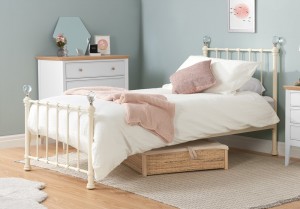 Jessie Cream Single Bed Frame