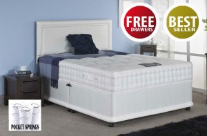 Romeo Pocket 1500 Three Quarter 4 FREE Drawer Divan Bed