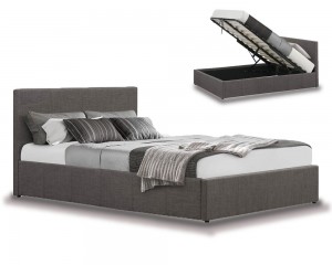 Parade Grey Fabric Double Ottoman Storage Bed Frame