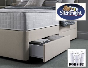 Silentnight Pocket 1000 Single 2 Drawer Divan Bed