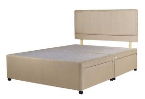 Superior Three Quarter Divan Bed Base Stone Fabric
