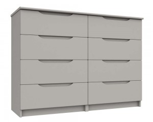 Cashmere Grey High Gloss 4 Drawer Double Chest