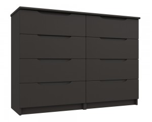 Graphite Grey High Gloss 4 Drawer Double Chest
