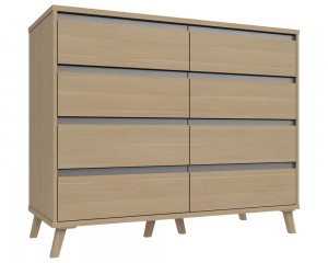 Thames 4 Drawer Double Chest Natural Oak