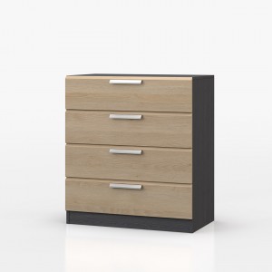 Waterfall Graphite And Oak 4 Drawer Chest