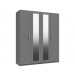 Arden Dust Grey Gloss 4 Door Robe With Mirror