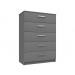 Arden Dust Grey Gloss 5 Drawer Chest