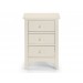 Cambell White 3 Drawer Bedside