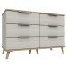 Derby 3 Drawer Double Chest Grey White Natural Oak