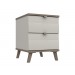 Derby 2 Drawer Bedside Grey White Grey Oak