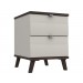 Derby 2 Drawer Bedside Grey White Truffle Oak