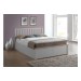 Flame Pearl Grey Ottoman Storage Bed Frame