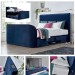 Piper Plush Velvet Blue TV Bed Frame 