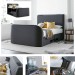 Piper Hopsack Grey TV Bed Frame 