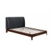 Halfren Grey Boucle Winged Bed Frame