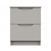 Cashmere Grey High Gloss 2 Drawer Bedside Chest
