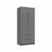 Dust Grey High Gloss 2 Door Combi Wardrobe