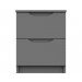 Dust Grey High Gloss 2 Drawer Bedside Chest