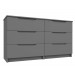 Dust Grey High Gloss 3 Drawer Double Chest